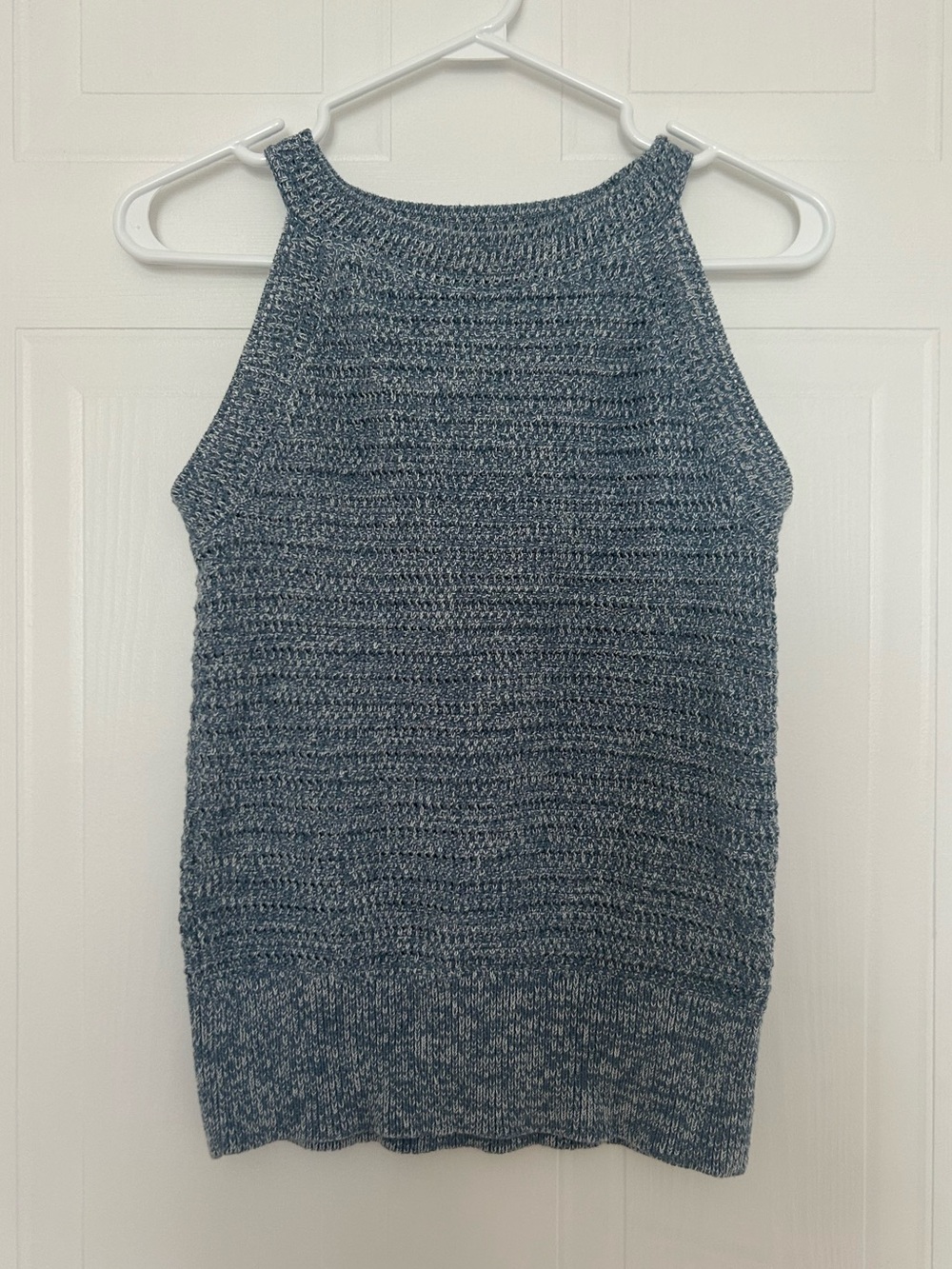 Ann Taylor Blue Knit Halter Tank Top